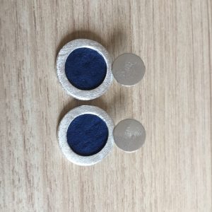 Aros Bañados en Plata con Cuero D 2122