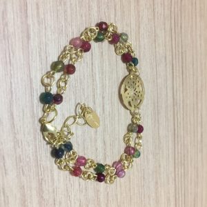 Pulsera Bañada en Oro con Piedras Naturales