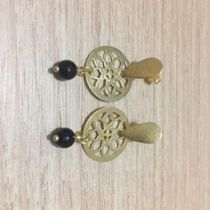 Aros Bañados en Oro con Piedra Natural