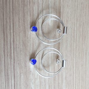 Aros Bañados en Plata con Piedra Natural