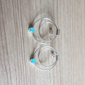 Aros Bañados en Plata con Piedra Natural