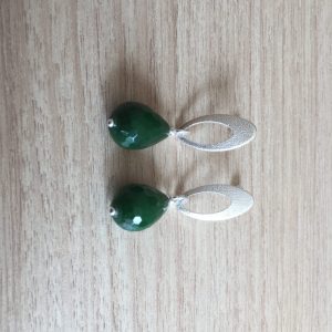 Aros Bañados en Plata con Piedra Natural