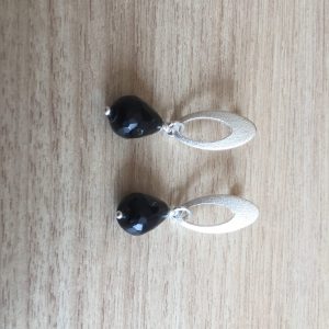 Aros Bañados en Plata con Piedra Natural