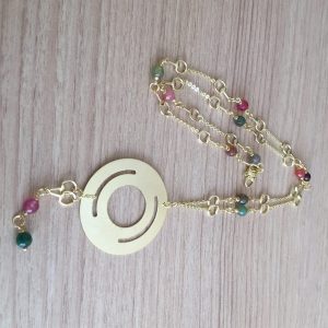 Collar Bañado en Oro con Piedra Natural