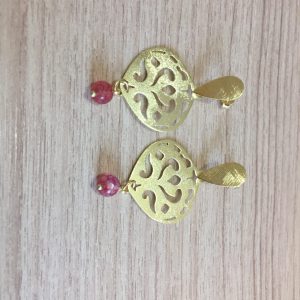 Aro Bañado en Oro con Piedra Natural