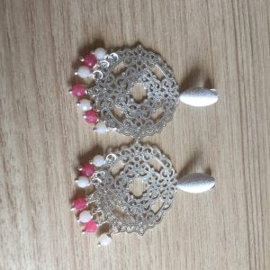 Aros Bañados en Plata con Piedras Naturales