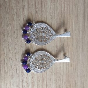 Aros Bañados en Plata con Piedras Naturales
