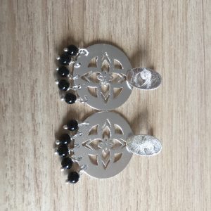 Aros Bañados en Plata con Piedras Naturales