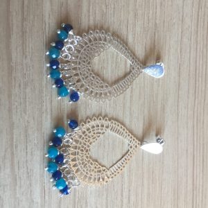 Aros Bañados en Plata con Piedras Naturales