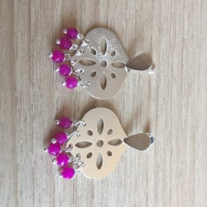Aros Bañados en Plata con Piedras Naturales