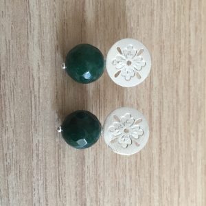Aros Bañados en Plata con Piedra Natural