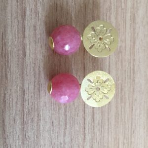 Aros Bañados en Oro con Piedra Natural