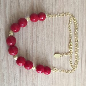 Collar Bañado en Oro con Piedras Naturales