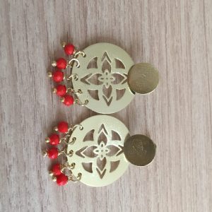 Aros Bañados en Oro con Cristales Naturales