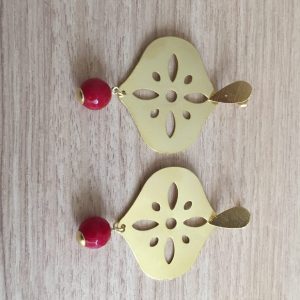 Aros Bañados en Oro con Piedras Naturales
