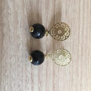 Aros Bañados en Oro con Piedras Naturales