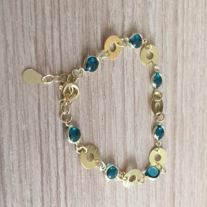 Pulsera Bañada en Oro con Cristales Natural