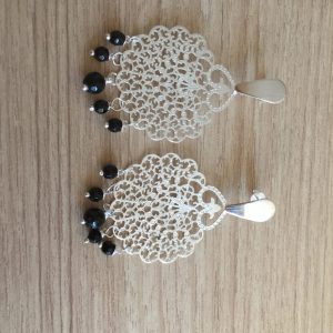 Aros Bañados en Plata con Piedras Naturales