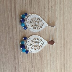 Aros Bañados en Plata con Piedras Naturales