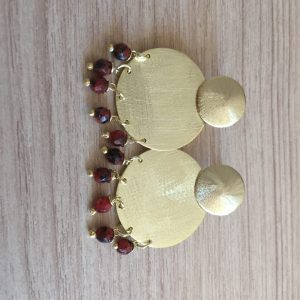 Aros Bañados en Oro con Piedras Naturales
