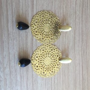 Aros Bañados en Oro con Piedra Natural