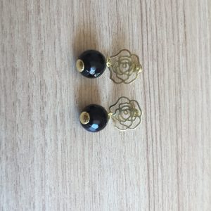 Aros Bañados en Oro con Piedra Natural