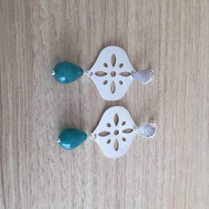 Aros Bañados en Plata con Piedra Natural