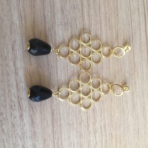 Aros Bañados en Oro con Piedras Naturales
