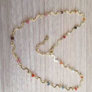 Collar Bañado en Oro con Piedras Naturales