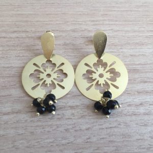Aros Bañados en Oro con Piedras Naturales