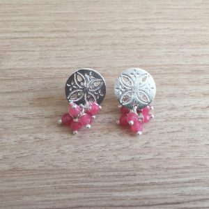 Aros Bañados en Plata con Piedras Naturales