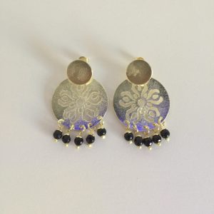 Aros Bañados en Oro con Piedras Naturales