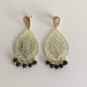 Aros Bañados en Oro con Piedras Naturales