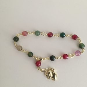 Pulsera Bañada en Oro con Piedras Naturales