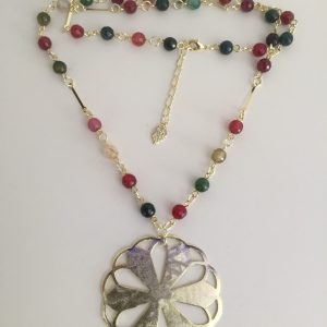 Collar Bañado en Oro con Piedras Naturales