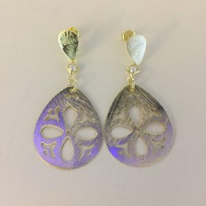 Aros Bañados en Oro con Perla Natural