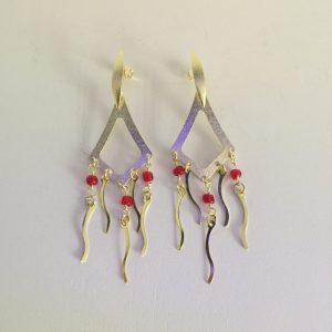 Aros Bañados en Oro con Cristales Natural