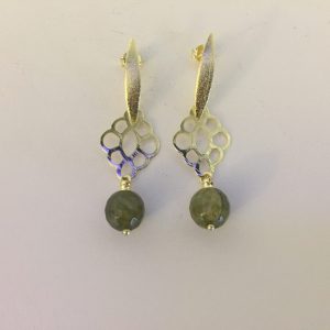 Aros Bañados en Oro con Piedra Natural