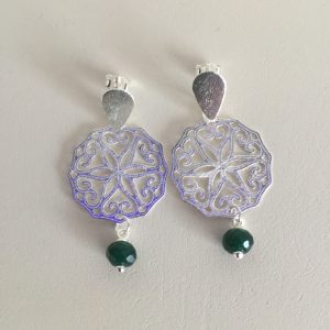 Aros Bañados en Plata con Piedra Natural