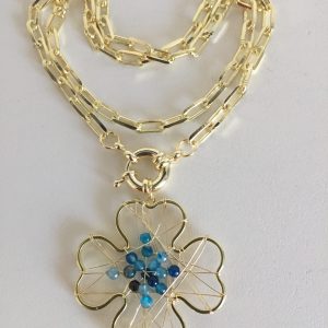 Collar Bañado en Oro con Piedras Naturales