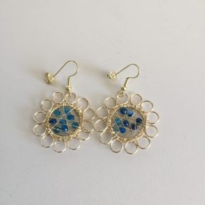Aros Bañados  en Oro con Piedras Naturales