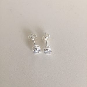 Aros Punto de Luz con Circón Bañado en Plata