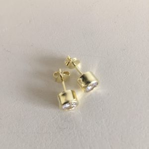 Aros Puntos de Luz Circón, Bañado en Oro