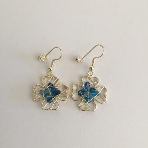 Aros Bañados en Oro con Agatas Naturales