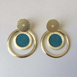 Aros Bañados en Oro con  Cuero