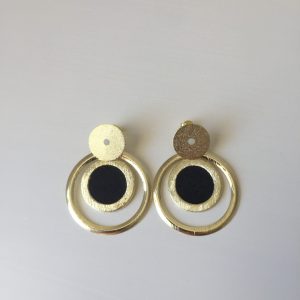 Aros Bañados en Oro con Cuero