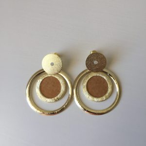 Aros Bañados en Oro con Cuero