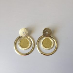 Aros Bañados en Oro con Cuero