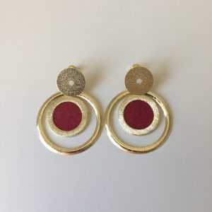 Aros Bañados en Oro con Cuero