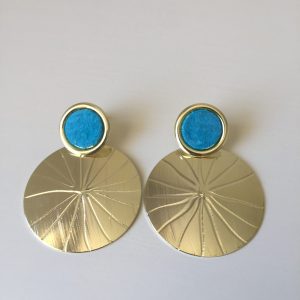 Aros Bañados en Oro con Cuero